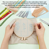 DIY Bookmark Making Kit, with Paper Bookmark Cards, Flax Embroidery Pattern Fabric, Cotton Tassels & Threads, Plastic Embroidery Hoop, Iron Needles, Plastic Storage Tube, Mixed Color, 50~268x0.2~269x0.2~10mm