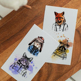 4Pcs 4 Styles PVC Stamp, for DIY Scrapbooking, Animals, 55x55mm, 1pc/style