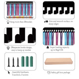 Iron Medal Holder Frame, Medals Display Hanger Rack, 20 Hooks, with Screws, Cheerleader Pattern, 146x400mm, Hole: 5mm