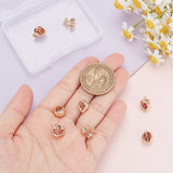 8Pcs 4 Styles Brass Cubic Zironia Charms, 3D Fruit Charm, Strawberry/Watermelon/Cherry/Pomegranate, Light Gold, 10.5~11x8.5~10.3x8.5mm, Hole: 1mm, 2pcs/style