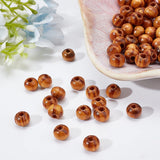 120Pcs Round Natural Wood Beads, Round, BurlyWood, 6x5mm, Hole: 2mm