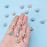 Alloy Rhinestone European Beads Set, Large Hole Beads, Rondelle, Mixed Color, 11x6mm, Hole: 5mm, about 108pcs/box