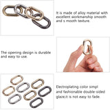 Zinc Alloy Key Clasps, Spring Gate Rings, Oval Rings, Mixed Color, 34.5x21x5mm, 8pcs/box