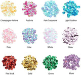 Plastic Paillette Beads, Semi-cupped Sequins Beads, Center Hole, Mixed Color, 4x0.5mm, Hole: 1mm, 60g/box, 5x0.5mm, Hole: 1mm, 60g/box