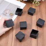 Square Shaped Plastic Furniture Leg Covers, Table Chair Feet Insert End Caps, Floor Protectors, Black, 43x43x28.5mm, Inner Diameter: 35x35mm