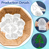 4 Sheets 11.6x8.2 Inch Stick and Stitch Embroidery Patterns, Non-woven Fabrics Water Soluble Embroidery Stabilizers, Tree of Life, 297x210mmm