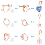 18Pcs 3 Style Brass Clip-on Earring Findings, with 20Pcs Plastic Pads, Rose Gold, 13~15.5x11~17x1.5~7.5mm, 6Pcs/style