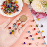 120Pcs 12 Colors Glass Charms, Faceted Rondelle, with Iron Loops, Platinum, 12x8mm, Hole: 3.6mm, 10Pcs/color
