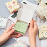 Flower Pattern Paper Gift Boxes, Folding Boxes, for Jewelry Square, Mixed Color, 7.5x7.5x3cm, 5 colors, 6pcs/color, 30pcs/set