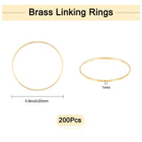 200Pcs Brass Linking Rings, Golden, 20x1mm