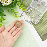 80Pcs 4 Styles Brass Spacer Beads, Long-Lasting Plated, Flat Round, Mixed Color, 4~5x1mm, Hole: 1.5~2mm, 20pcs/style