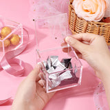 4 Grids Transparent Plastic Gift Boxes, with Flip Cover, Square, Clear, 7.9x7.9x6cm, Inner Diameter: 4.8x4.8x4.7cm