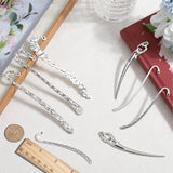 12Pcs 6 Style Tibetan Style Alloy Bookmarks Findings with Hole, Sticks & Flower, Antique Silver, 84~124x14~28x2~3mm, hole: 2~4.5mm, 2Pcs/style