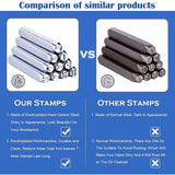 Iron Seal Stamps, Mixed Patterns, Platinum, 65.5x10mm, 12pcs/box