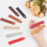 26Pcs 13 Colors Rectangle PU Leather Keychain, with Iron Key Ring, for Car Key Bag Decoration, Mixed Color, 140mm, 2pcs/color