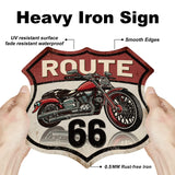 Vintage Metal Tin Sign, Iron Wall Decor for Bars, Restaurants, Cafes Pubs, Shield, Route 66, Motorbike, 308x303x0.3mm