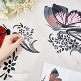 2Sets 2 Colors Waterproof Plastic Self-adhesive Stickerr Car Stickers, DIY Car Decoration, Butterfly, Mixed Color, 30.5~31x11.5~28x0.01cm, 4pcs/set, 1set/color