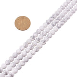 Frosted Natural Howlite Bead Strands, Round, 8mm, Hole: 1mm, about 44pcs/strand, 14.96 inch, 1strand/set
