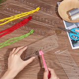 Acrylic Thread Winding Boards, Rectangle Floss Bobbin, Thread Organizer Card for Cross-Stitch, Clear, 300x60x3mm, Hole: 10mm