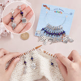 Knitting Theme Alloy Pendant Decorations, Lobster Clasp Charms, Clip-on Charms, for Keychain, Purse, Backpack Ornament, Stitch Marker, Antique Silver, 47~63mm, 5 style, 3pcs/style, 15pcs/set
