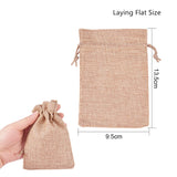 Burlap Packing Pouches Drawstring Bags, Peru, 14x10cm