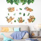 PVC Wall Stickers, Wall Decoration, Sloth Pattern, 900x290mm
