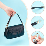 Imitation Leather Bag Handles, with Alloy Swivel Clasps, for Bag Straps Replacement Accessories, Black, 38.5x1.85x0.3cm