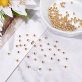 Brass Beads, Long-Lasting Plated, Rondelle, Real 14K Gold Plated, 3x2.5mm, Hole: 1.2mm, 300pcs/box