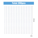 200Pcs Acrylic Dowel Rods, Round Acrylic Craft Sticks, for Lollipop, Cake Topper, Clay Craft, Clear, 25.1x0.3cm