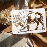 Plastic Drawing Painting Stencils Templates, for Painting on Scrapbook Fabric Tiles Floor Furniture Wood, Rectangle, Cattle, 29.7x21cm