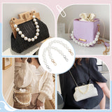 2Pcs 2 Colors Resin Imitation Pearl Bead Bag Straps, with Zinc Alloy Swivel Clasp, for Handbag Handle Replacement Accessories, Platinum & Golden, 30cm, 1pc/color