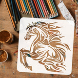 PET Hollow Out Drawing Painting Stencils, for DIY Scrapbook, Photo Album, Horse, 30x30cm