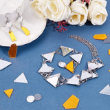 Sew on Acrylic, Triangle, Silver, 25x28x1.5mm, Hole: 1.2mm