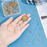 DIY Earring Making Finding Kit, Including 304 Stainless Steel Wire Fan Pendant Earrings Findings & Earring Hooks & Jump Rings, Golden & Stainless Steel Color, 240Pcs/box