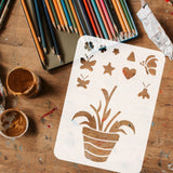 Plastic Drawing Painting Stencils Templates, for Painting on Scrapbook Fabric Tiles Floor Furniture Wood, Rectangle, Other Plants, 29.7x21cm