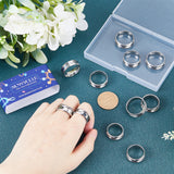 18Pcs 6 Size 304 Stainless Steel Grooved Finger Ring Settings, Ring Core Blank, for Inlay Ring Jewelry Making, Stainless Steel Color, US Size 6 1/2~13(16.9~22.2mm), 3Pcs/size