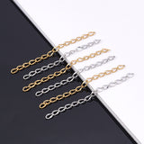304 Stainless Steel Chain Extender, Dapped Curb Chain, Mixed Color, 45~52mm, Link: 4.5x2.5x0.5mm, 2 colors, 40pcs/color, 80pcs/box