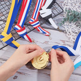 36Pcs 6 Colors Polyester Ribbon Medal Strap, with Iron Clasp, Mixed Color, 445x21x0.5mm, 6pcs/color