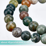 2 Strands Round Natural Indian Agate Beads Strands, 8mm, Hole: 1mm, about 48pcs/strand, 14.9 inch