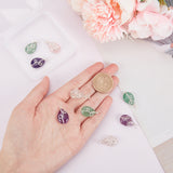 4 Sets 3 Styles Natural Mixed Stone Pendants, Natural Rose Quartz & Amethyst & Green Aventurine, Teardrop Charm, with Silver Tone Eco-Friendly Copper Wire Wrapped, 25.5x13x6.7mm, Hole: 3.4mm, 1pc/style