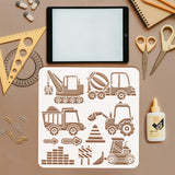 PET Hollow Out Drawing Painting Stencils, for DIY Scrapbook, Photo Album, Tractor, 30x30cm