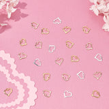 60Pcs 3 Colors 304 Stainless Steel Open Heart Charms, Hollow, Mixed Color, 10.5x11x1mm, Hole: 1.6mm, 20pcs/color