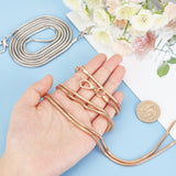 2Pcs 2 Colors Alloy Snake Chain Bag Strap, with Clasps, for Bag Replacement Accessories, Platinum & Light Gold, 110x0.32cm, 1pc/color