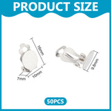 304 Stainless Steel Clip-on Earring Findings, Flat Round, Stainless Steel Color, Tray: 9.8mm, 16x10x7mm, 50pcs/box