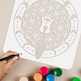 PET Hollow Out Drawing Painting Stencils, for DIY Scrapbook, Photo Album, Astrolabe Pattren, 30x30cm