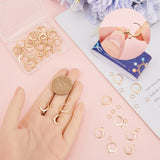 80Pcs 304 Stainless Steel Leverback Earring Findings, with Loops & 100Pcs Open Jump Rings, Real 18K Gold Plated, 14.5x12x2mm, Hole: 1.2mm, Pin: 0.6mm