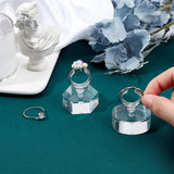 2Pcs 2 Style Transparent Acrylic Ring Display Rack, Mixed Shape, Clear, 3.4~3.5x2.9~3.1x3.9~4cm, 2~2.2cm in diameter, 1pc/style