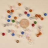 Mixed Color Faceted Rondelle Glass Beads Diameter 8mm Large Hole Beads for Jewelry Making, about 100pcs/box