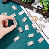 30Pcs 5 Style Tibetan Style Alloy Pendants, Rectangle with Tarot Pattern, Antique Rose Gold, 26x13mm, 6pcs/style