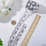 Polyester Lace Trim, Flower Trimming Lace Ribbon, Garment Accessories, Gray, 1 inch(25mm)